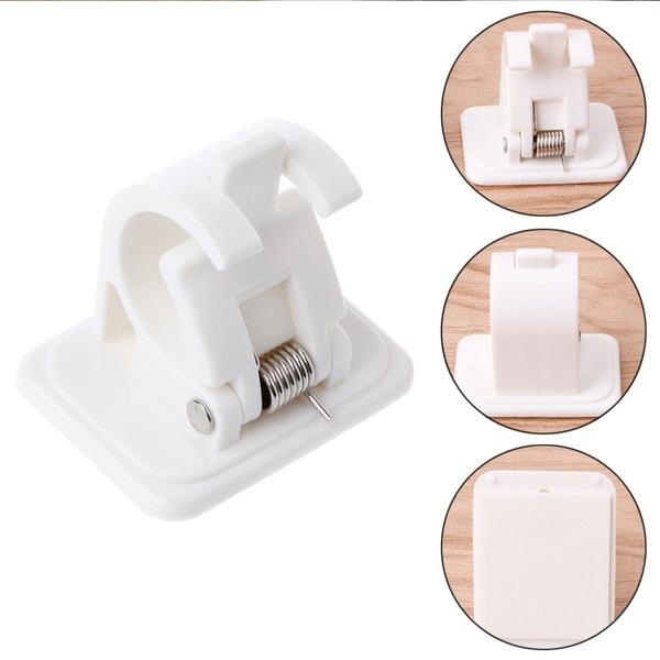 Shower Curtain Rod End Fixing Clips No Drill Bathroom Tension Rod Wall Mount Brackets for Kitchen Bathroom Poles 1-2cm