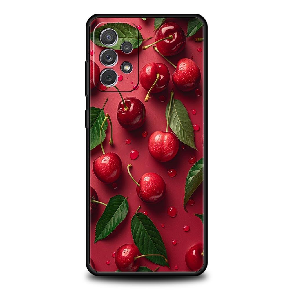 Kirschen Kirschfrucht Handyhülle Für Samsung Galaxy A17 A07 A55 A35 A25 A15 A05 A33 5G A31 A23 A21s A13 A41 A73 A53 A51 A71Abdeckung