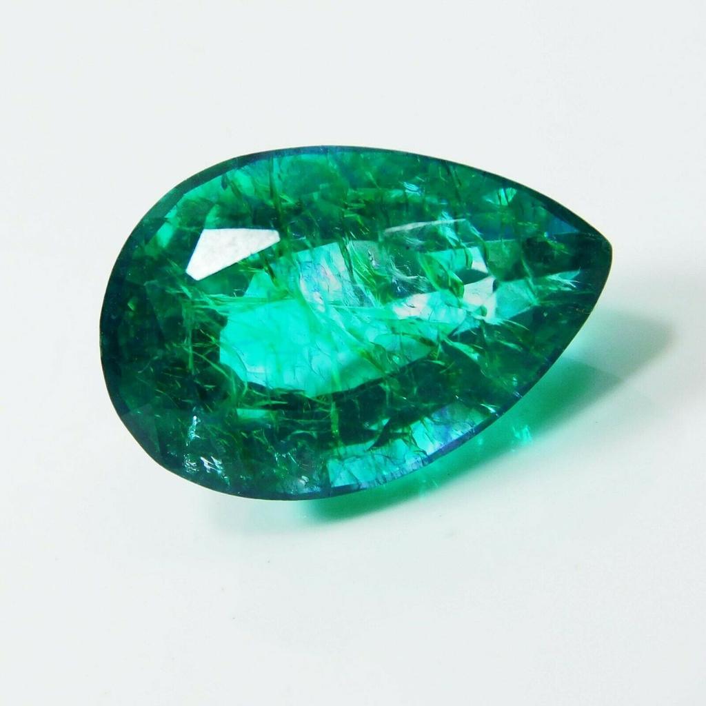 8 Ct Natural Emerald Gemstone Green Certified Loose Pear Shape