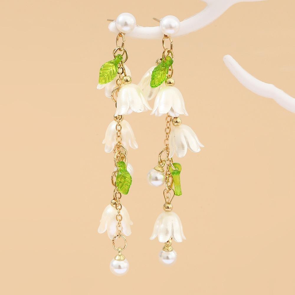 Pearl Lilies of The Valley Necklace Hand Chain Bellflower Ankle Chain May Bells Earrings  Girls