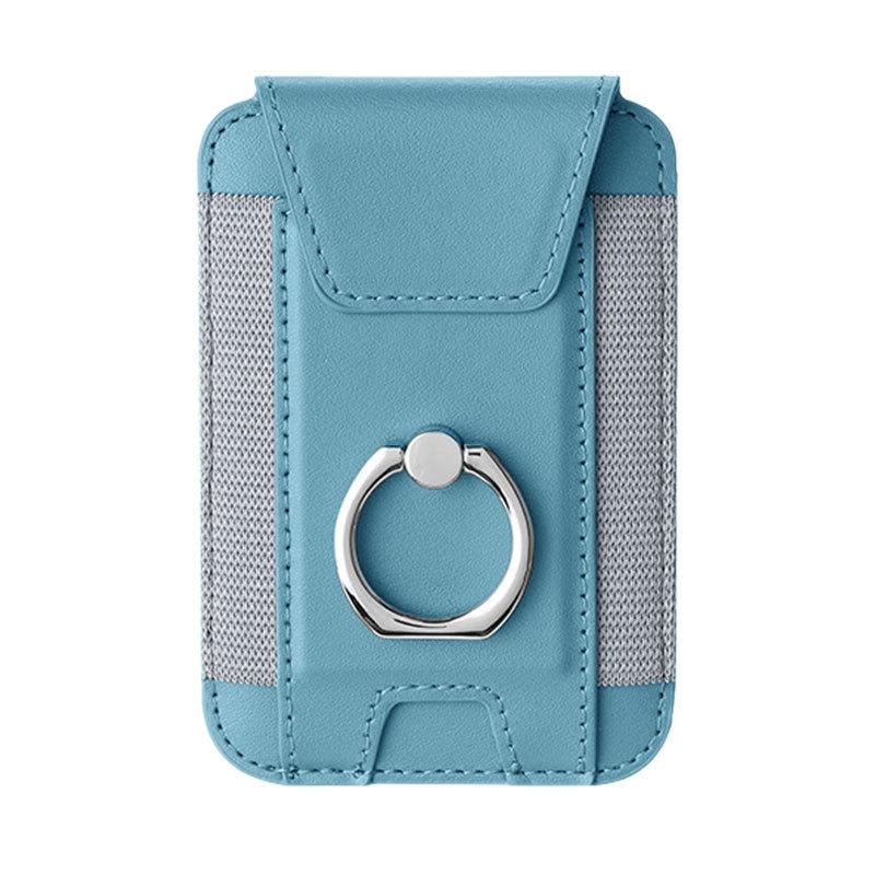 Magnetic Card Holder with Finger Ring & Elastic Band for iPhone 12/13/14/15 Magsafe