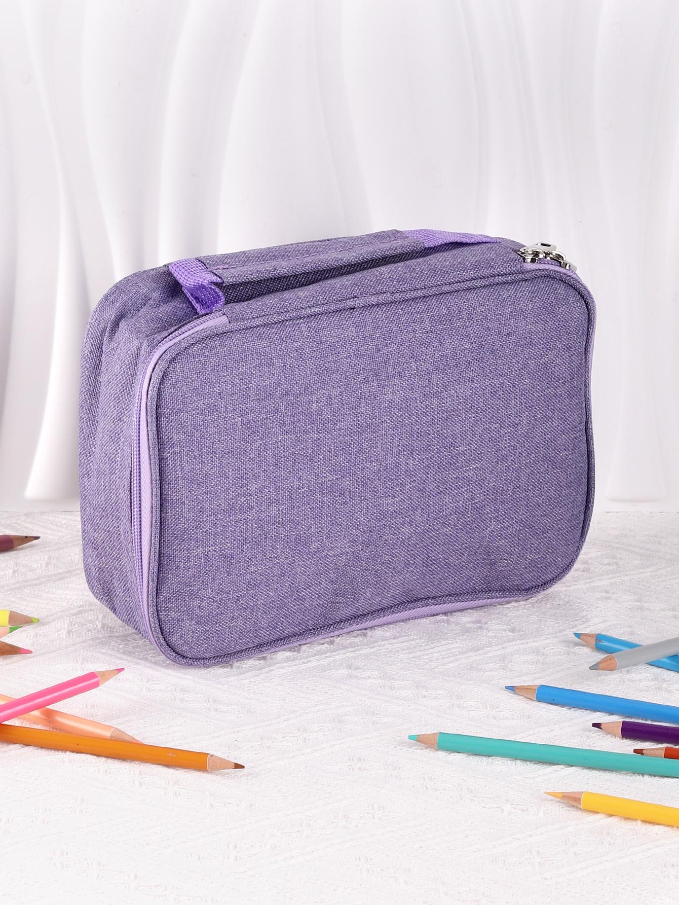 Four-layer large pencil case art supplies Stationery Trousse Stationery storage bag School Supplies Back-to-school pencil case фиолетовый
