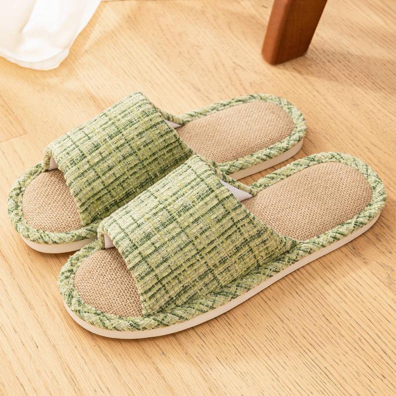 Lidani linen slippers men's summer home indoor four seasons non-slip sweat-absorbing women's floor cotton and linen sandals