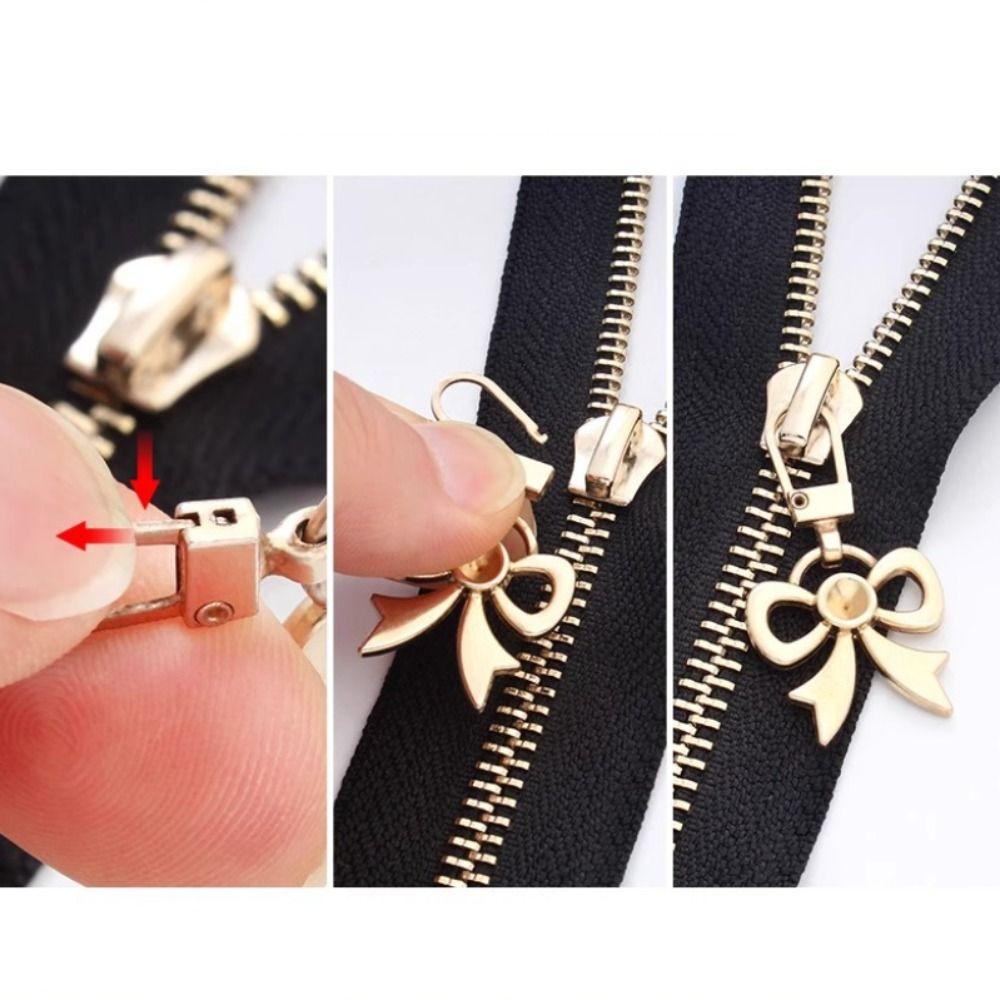 10pcs Universal Metal Zipper Butterfly Bow Zipper Slide Replacement Zipper Head Replacement Kits