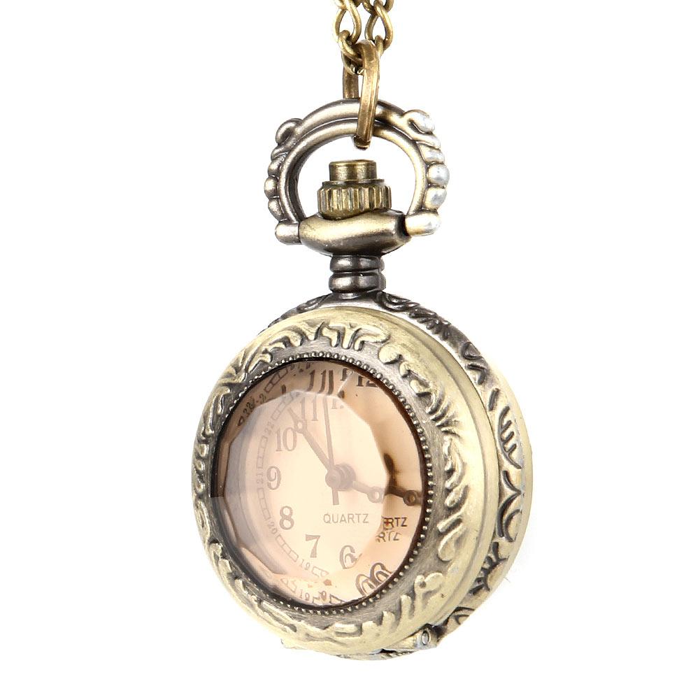 Fashion Vintage Style Pocket Watch Alloy Glass Dome Necklace Pendant Chain Clock Pocket Watch For Men Women Perfect Gift