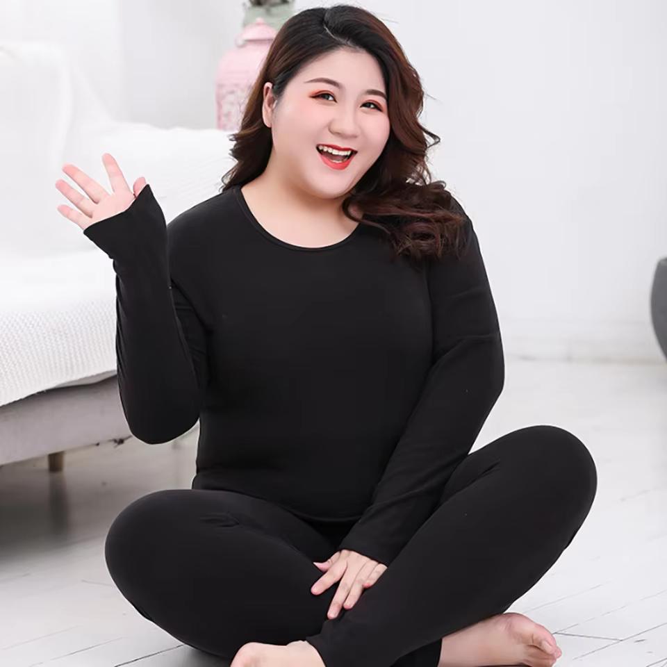 Plus Size Long Women's Thermal Underwear Sets Ladies Winter Warm Base Layers Undershirt for Cold Weather