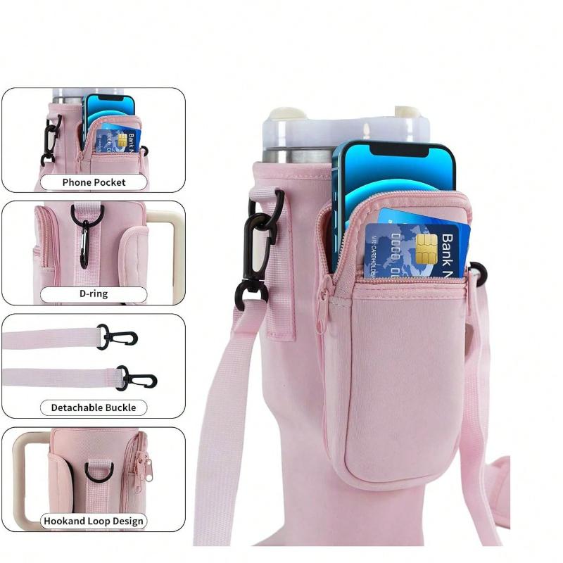 40oz Water Bottle Carrier Bag Pouch Water Bottle Holder with Adjustable Shoulder Strap Water Cup Protective Cover