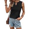 Summer Pleat Women Tank Top Sleeveless Casual Basic Top Vest 2024 Female Elegant Sexy Loose Tee Shirts Ladies New Cut Out Blouse 275