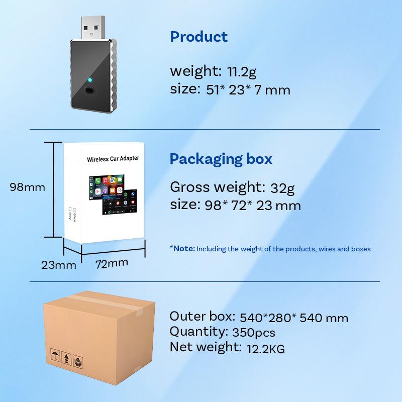 Multi-purpose CarPlay Adapter, Wired to Wireless CarPlay Converter, Car-to-phone Connectivity Converter