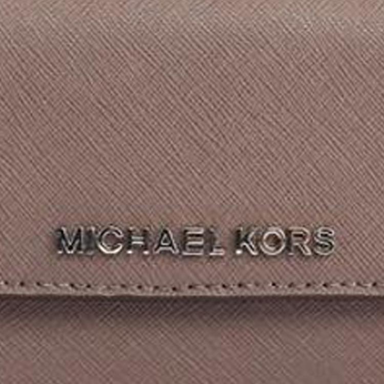 Michael Kors Long Letter Logo Flap Three-In-One Leather Wallet Women Wallet Gray Brown 35F7STVE1T