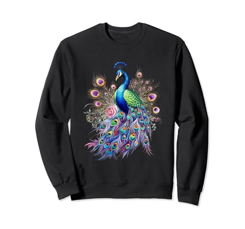 Majestic peacock design sweatshirt