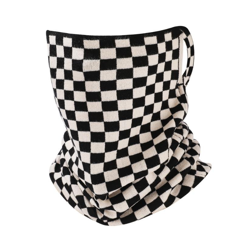 Fashion Versatile Knitted Scarf Autumn and Winter Outdoor Cycling Warm Neck Cover Windproof Half Cover Extended Ear Hanging Mask