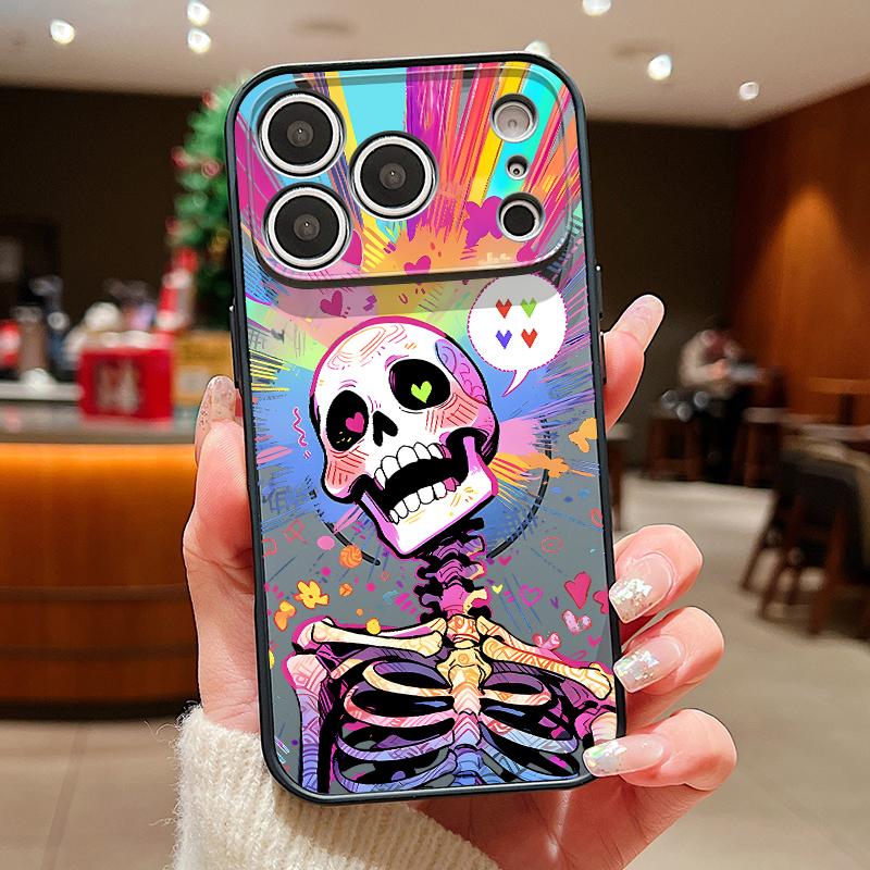 Strange Skull Pattern Magnetic Phone Case For iPhone 17 ProMax 16 15 14 13 Pro Max For Magsafe Wireless Charge Shockproof Cover