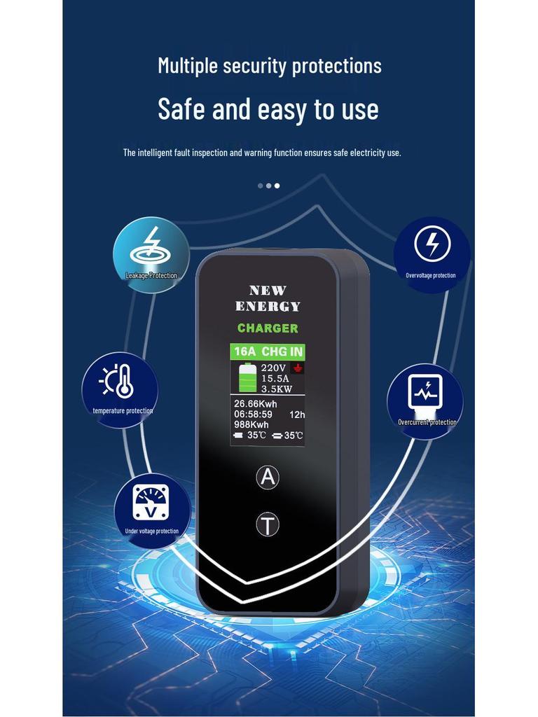 Typ 2 EU-standard EV-laddare med EU/US/AUS/UK-kontakt för elfordon
