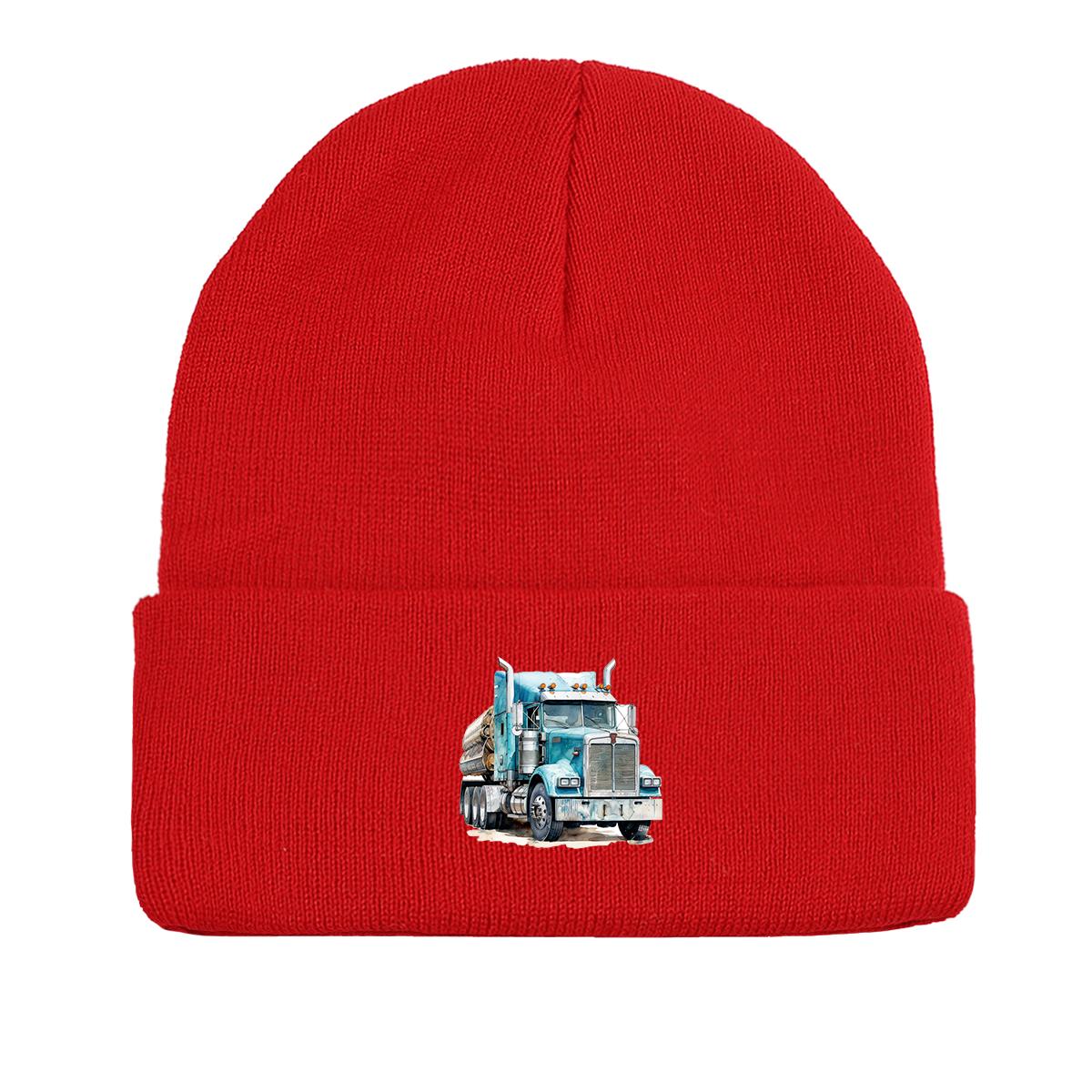 Blue Pickup Truck Warm Knit Hat Beanie, Woman Cap Cozy Lightweight Stylish Headwear Knitted Cap Beanie as the picture