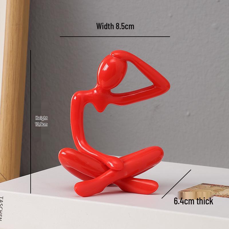 Abstrakte Yoga Denker Ornament: Niedliche Plastikfigur zur Wohnzimmerdekoration