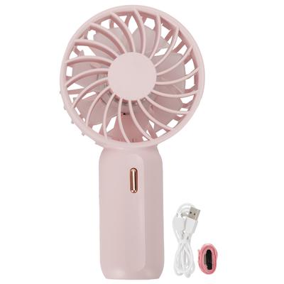 Tragbarer Handventilator USB Wiederaufladbar Verstärkter Wind Kleiner Ventilator für Reise Büro Studium Rosa