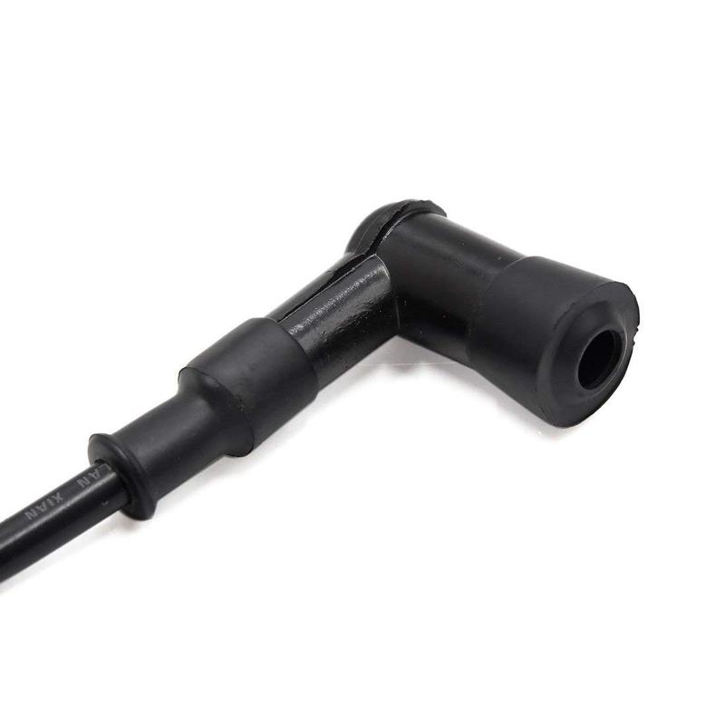 X Autohaux 4Pcs Silicone 90 Degree Motorcycle Motor Engine Spark Cap Ignition Wire Cable Black