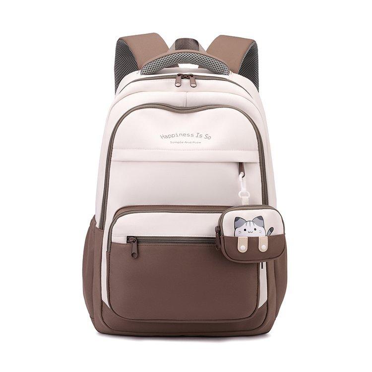 

Рюкзак для ученика начальной школы, цветной блок, женский, большой вместимости хаки