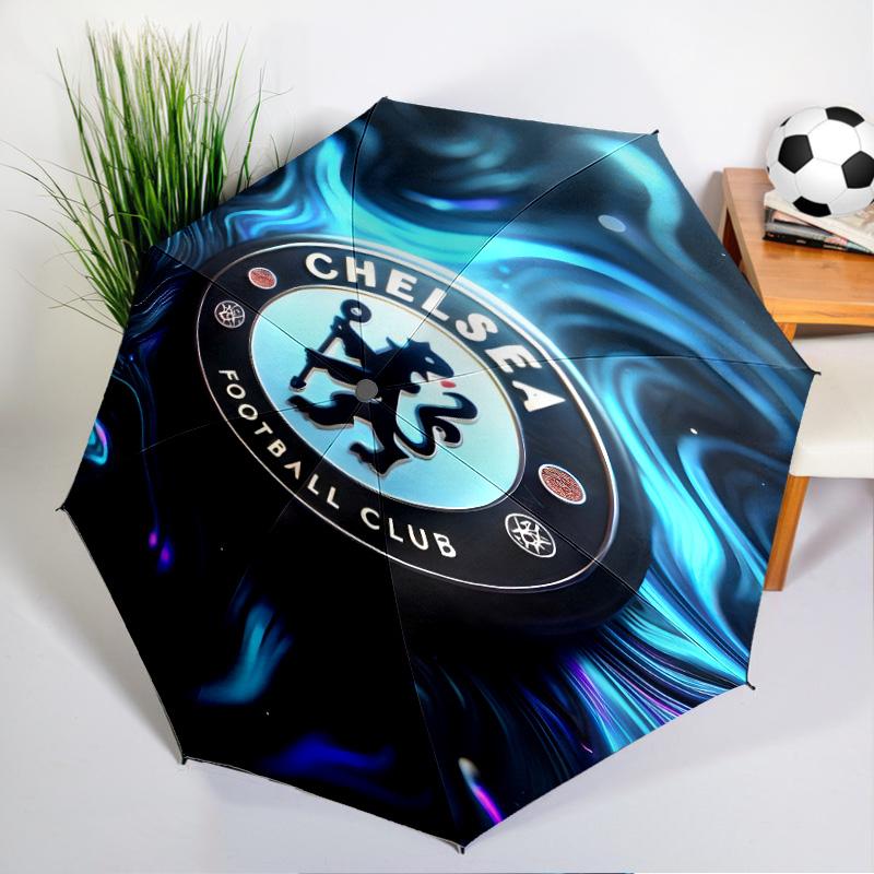 Football Club Emblem lion Umbrella Folding umbrella, automatic umbrella 8-Frame for Travel, camping Use Gift for Halloween Christmas