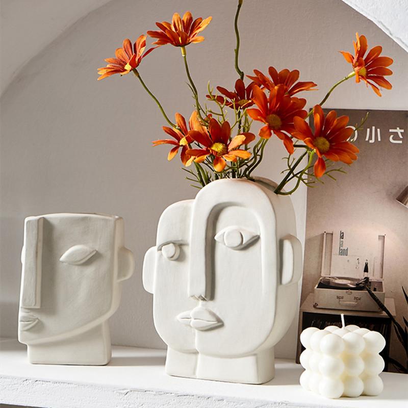 Ceramic Vase Decor Nordic Home Decor For Room Flower Pot Decoration Creative Face Vase Decoration Home And Decoration Body Vases
