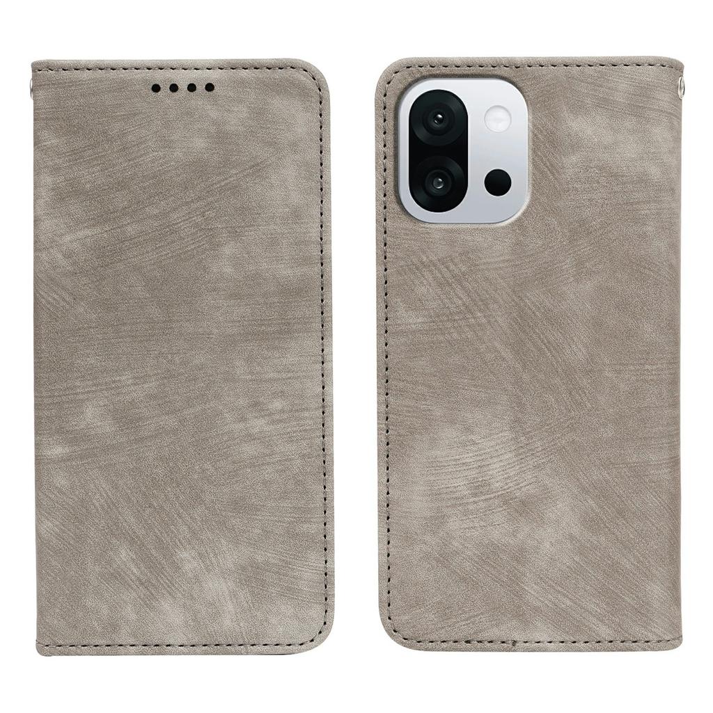 For OnePlus 13T 5G Case Strong Magnetic Leather Wallet Phone Cover with Striped Texture