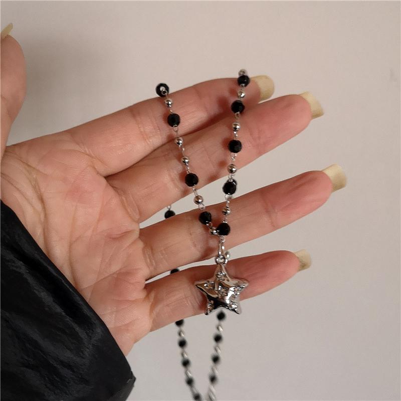 Kpop Cool Punk Vintage Star Pendant Chains Necklace For Men Women Egirl Hip Hop 90s Grunge Aesthetic EMO Jewelry Y2k Accessories