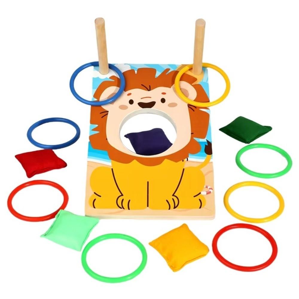 Portable Sandbag Toss Game Wooden Montessori Puzzle Toy  for Kid Toddler
