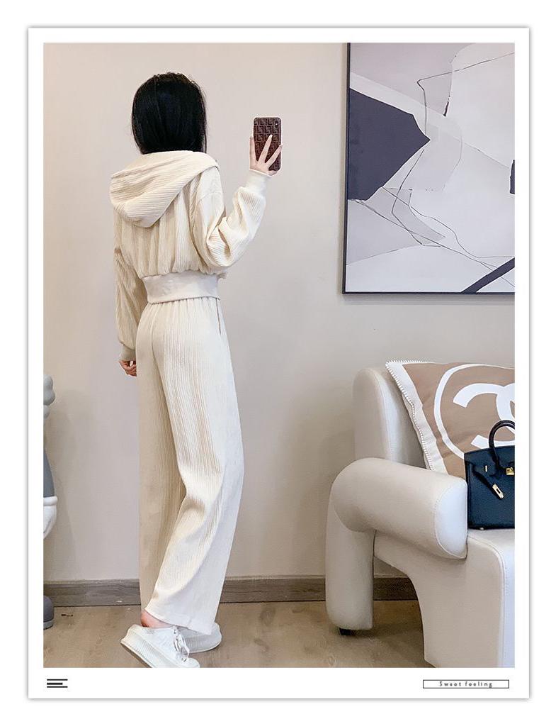 2026 Spring Women's Fashion Set: Hoodie Jacket & Casual Long Pants Two-Piece.