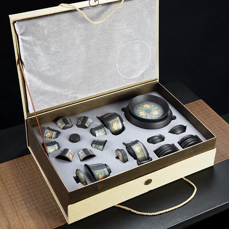 Высококлассный эмалевый чайный сервиз из исинской глины