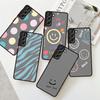 Smiley Face Stripes Matte Case For Samsung Galaxy S22 S20 S21 FE S10 S9 Plus S8 Capa Note 20 Ultra 10 Lite Phone Fundas