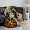 Vietnamese Village landscape illustration Blanket For Soft Throw Blanket for Picnic Bed Sofa Home Bedroom Cozy Warm Comfortable