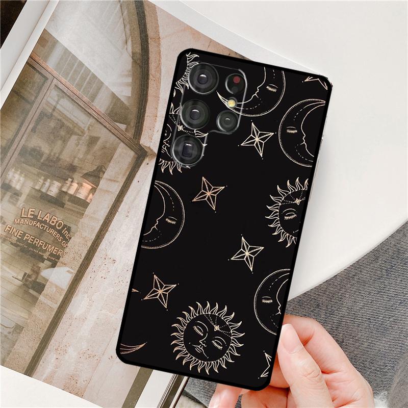 Crescent Moon Sun Phone Case For Samsung Galaxy S25 Ultra S9 S10 S20 S22 S21 Plus S23 FE S24 Ultra Full Cover
