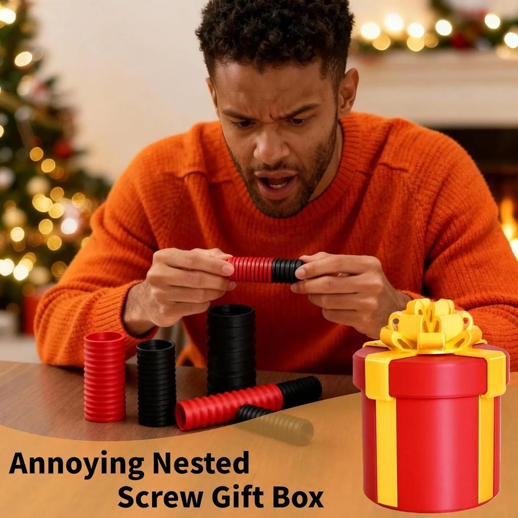 Nervige verschachtelte Schraubgeschenkbox - Scherz-Nesting-Box für Bargeld & Überraschungen, 3D-gedruckter Spaß für Geburtstage, Weihnachtsfeier-Geschenke