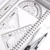 8 Piece Math Geometry Kit Sets Student Supplies Includes Rulers,protractor,for Drafting And Drawings