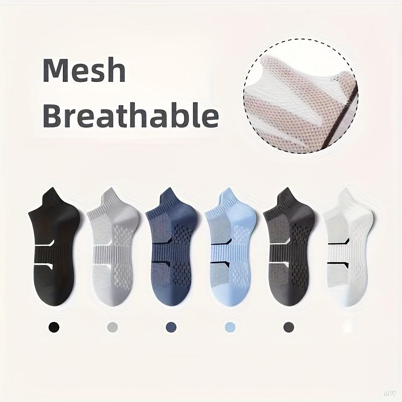 Unisex 6er-Pack Leichte Geruchsresistente Atmungsaktive Netz-Knöchelsocken für Ganzjahres-Outdoor-Sport & Freizeit