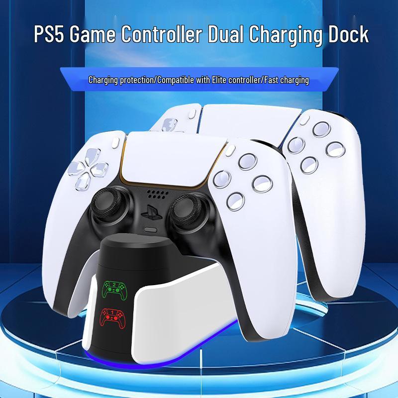 PS5 Dual Controller Fast Charging Dock with RGB Lights