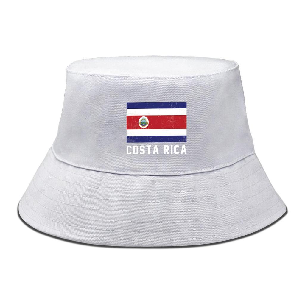 Bucket Hat With Flag of Costa Rica Print , Patriotic Women's Hat Foldable Trendy Fashion Fishing Cap