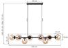 Siena Black Hanging Lamp 8-Flat Honey Lampshade E14