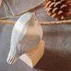 Hand-Carved Painted Wooden Bird Figurine Rustic Small Zebra Finch Statue Sculpture Ornament Decoration for Home Office Living Room