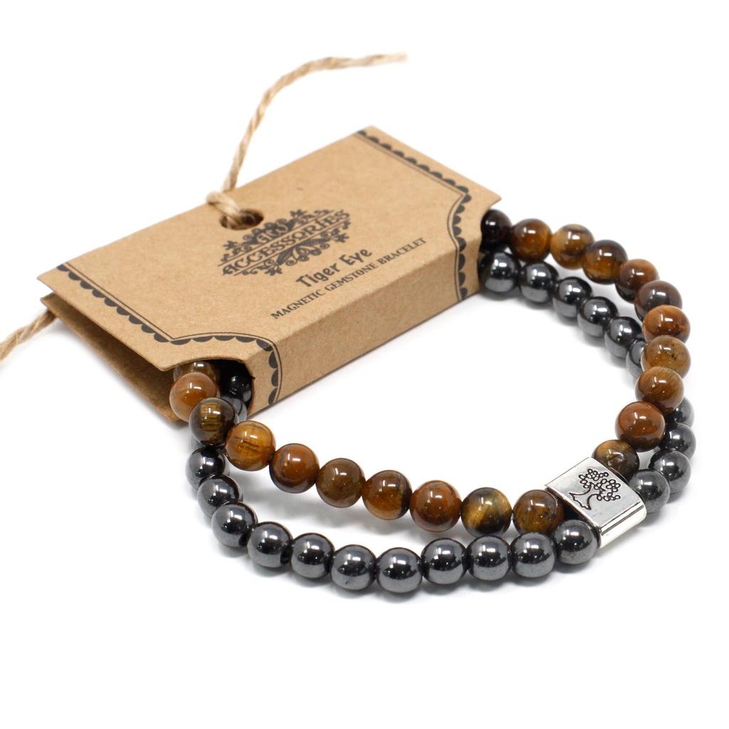 Tiger Eye Bracelet, Magnetic Gemstone Crystal