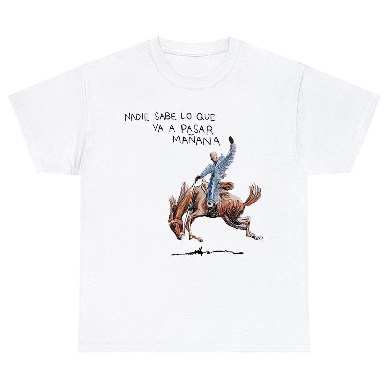 

Rapper Bad Bunny Nadie Sabe Lo Que Va A Pasar Mañana Album Tee Men Vintage Cotton T Shirt Short Sleeve Tshirt Oversize T-shirts 4XL