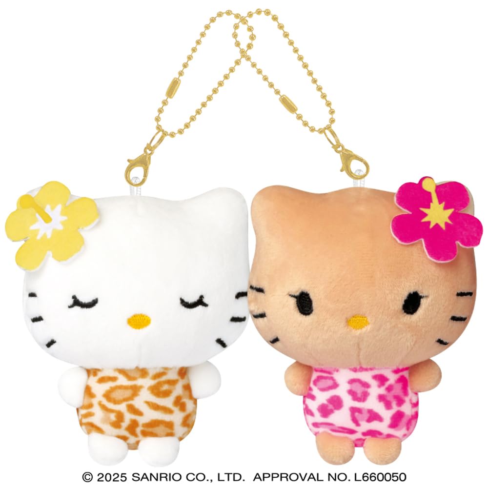 CRUX Nico Plush Keychain Sanrio Hello Kitty Suntan Kitty & Mimmy A Gal Kitty 131987