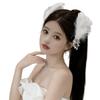 White Feather Tassel Headdress: Bridal Hair Clip for Photography & Travel