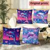 YK Cute Dolphin Heart Throw Pillow Covers Pattern Cushion Cover Suitable for Sofa Bedroom Car Pillow Cover