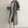Summer Women's Long Trench Coat Cotton V-Neck Cardigan Sun Protection Long Sleeve Jacket Causal Outwear Robe
