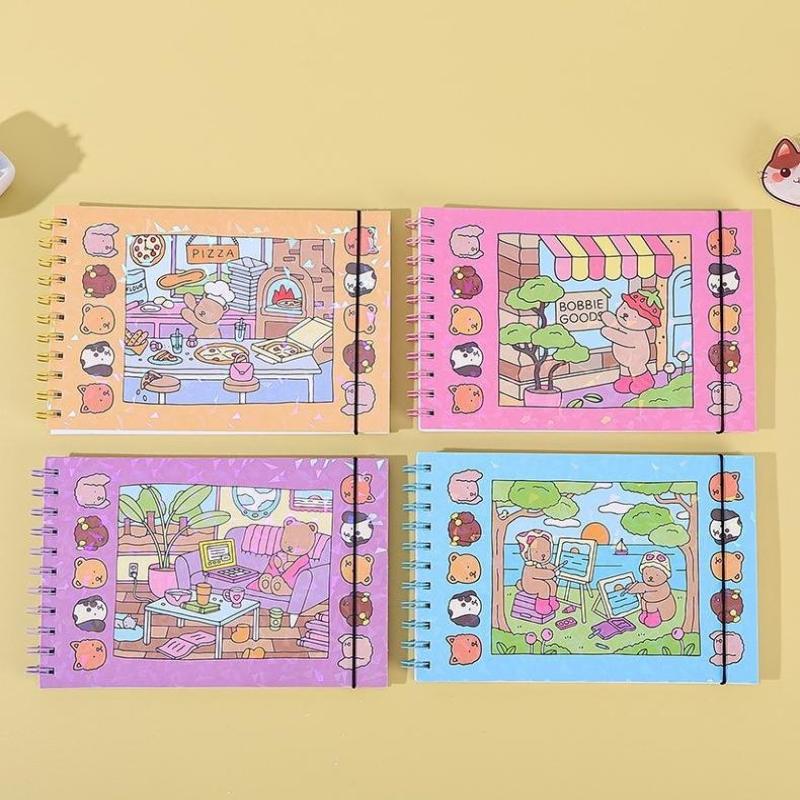 1/4Pcs Creative Interesting Decompression Coloring Book Kids Animal Theme Graffiti Painting Book Bobbie Goods Coloring Book