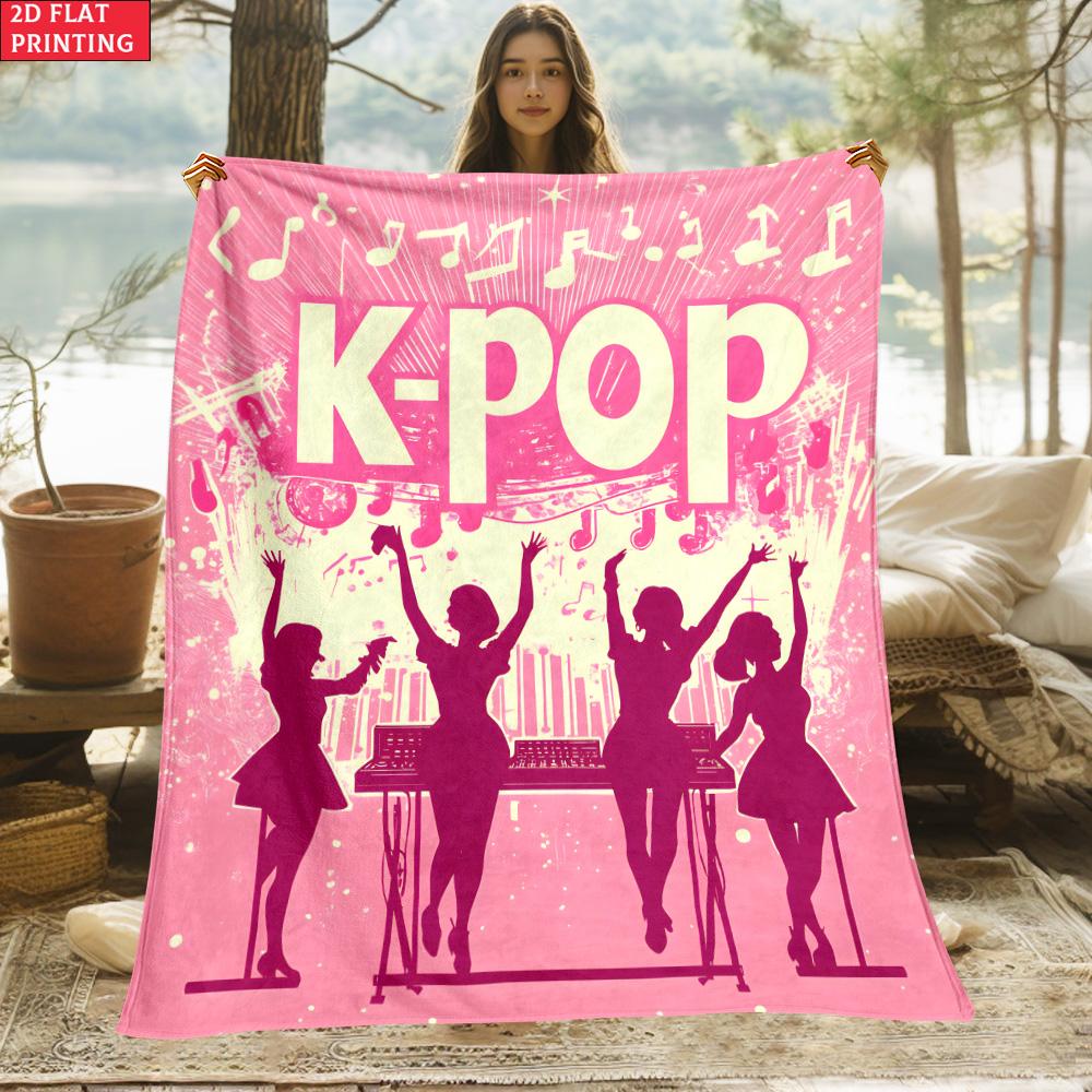 K-POP Print Blanket.Warm and Comfortable Flannel,Bedroom,Sofa,Bed,Chair,Gift,Picnics,Trip, Camp,Blankets.