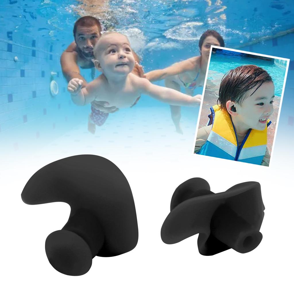 1 Pair Swimming Ear Plugs Soft Silica Gel Waterproof DustProof Water Sports Swim Earplugs(Pink in Bulk )