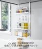 Yamazaki Range Hood Spice Rack, 3 Tiers, White, Approx. W27.5 x D14 x H57cm, Tower Series, Large Capacity Kitchen Rack with Silicone Mat, 4836